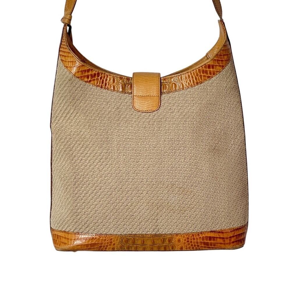 Brahmin Woven Tan and Brown Shoulder Bag - Picture 6 of 15